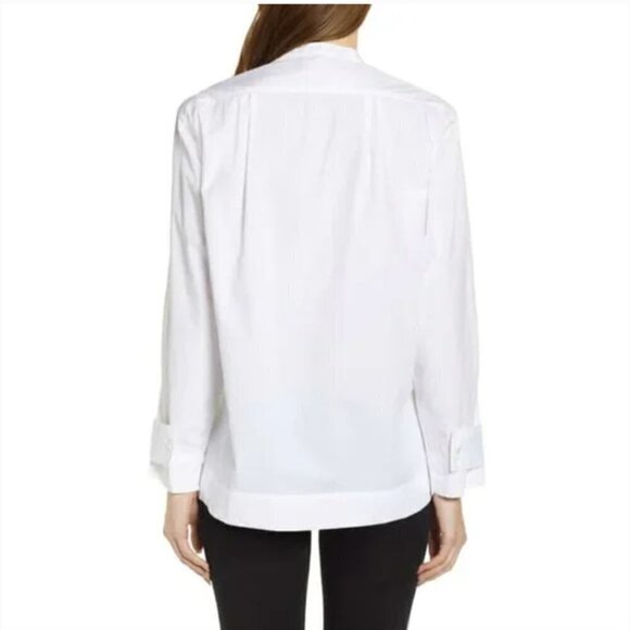 J. Crew Women's Cotton Tuxedo Popover Top shirt K3872 White S - Picture 3 of 4
